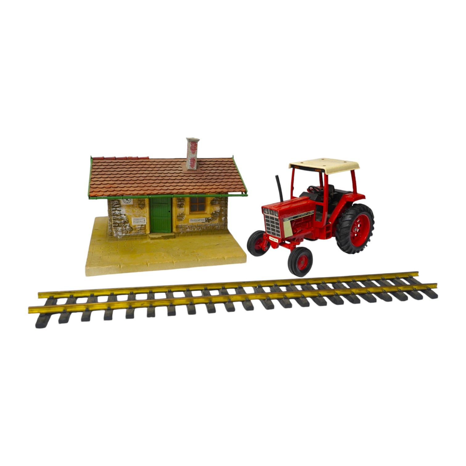 A quantity of Lehmann LGB G scale railway rolling stock, track and accessories, including; a bogie carriage, fourteen freight wagons, four trackside buildings, signals, boxed sets of points, a good selection of unboxed t